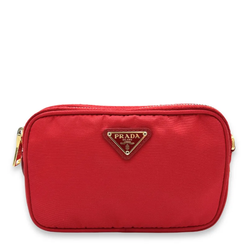 Fresh Fashion Discounts Tessuto Red Crossbody Bag in Nylon, Gold hardware