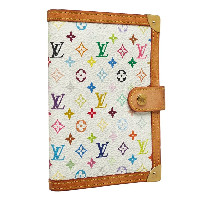 Special Offers Louis Vuitton Multicolor Agenda PM Handbook Cover R20896 White PVC Leather  Louis Vuitton