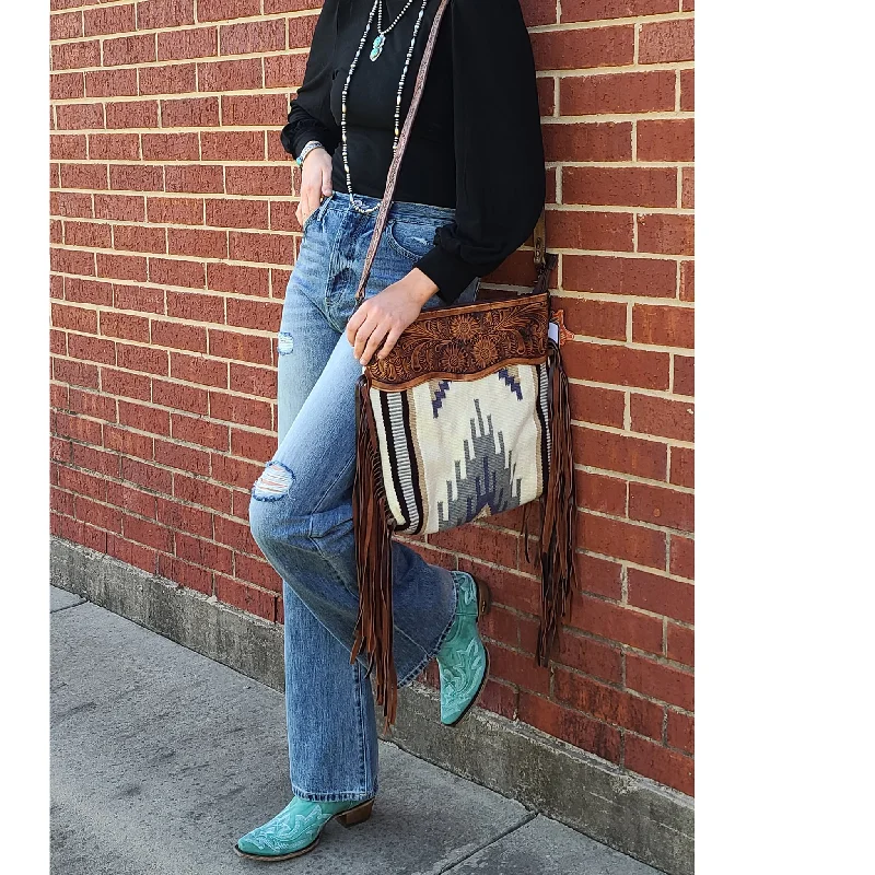 Luxury Bags For Working Professionals American Darling Blanket Purse w/ Tooled Leather