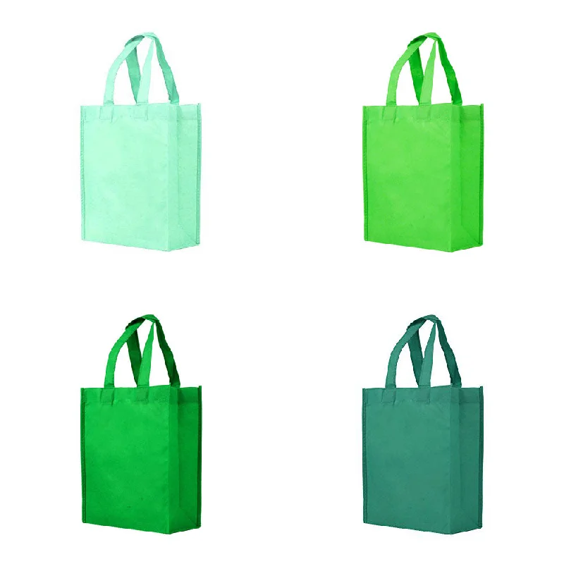 Spacious Bags With Holiday Promotions BLANK Gift Tote Assortment -Grass Green, Kelly Green, Mint Green, Teal - *Stocked in the USA* - CLOSE OUT