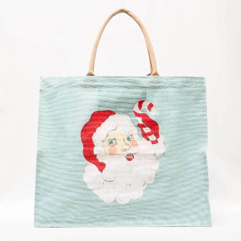 Stylish Bags With Discounts Candy Cane Santa Carryall Tote