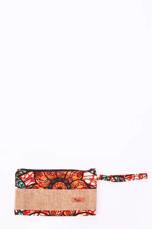 Limited-Time Offer On Trendy Bags Canvas + Kitenge Wristlet, Maple