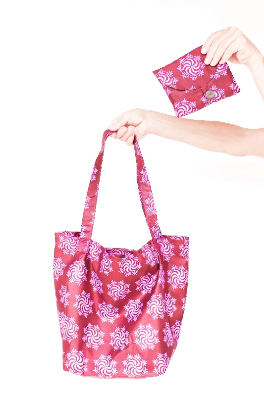 Sleek And Seasonal Sale Bags Packable Shopper, Eggplant