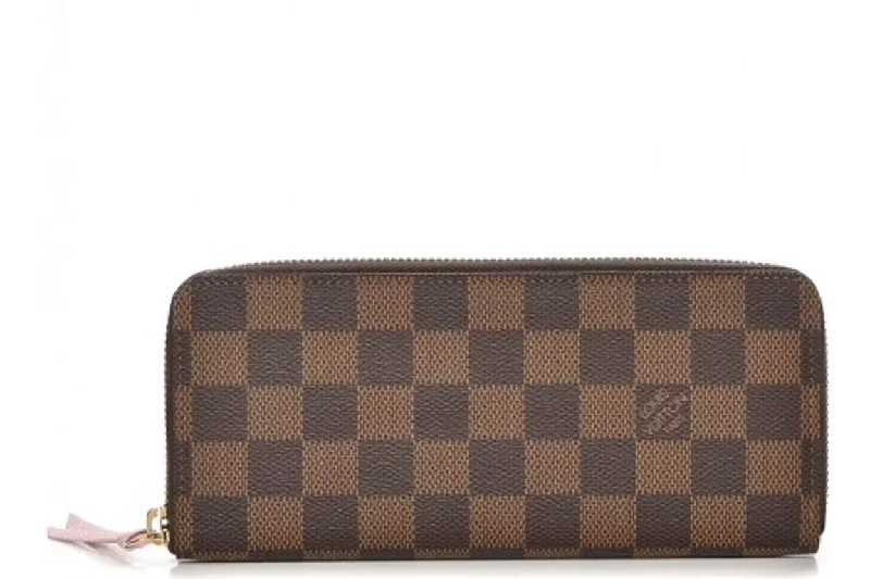Flash Sale On Premium Bags LOUIS VUITTON PORTEFEUILLE CLÉMENCE WALLET DAMIER EBENY ROSE BALLERINE