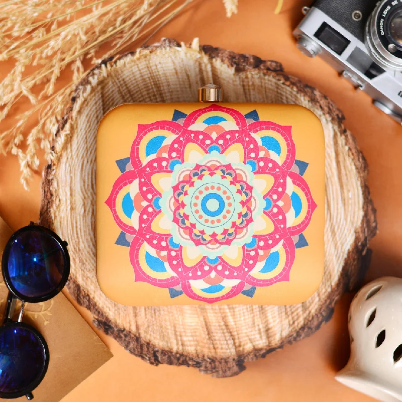 Odor-Resistant And Budget Bags Red Mandala Clutch