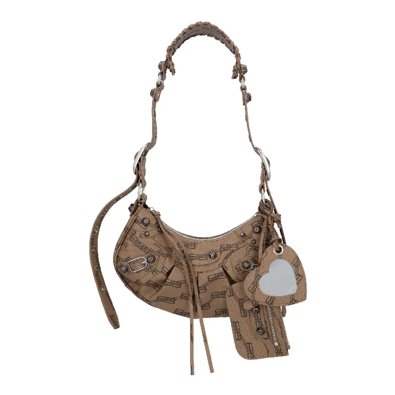 Inspired Bags For Timeless Elegance Balenciaga Women Le Cagole XS in Brown with Monogram printed leather