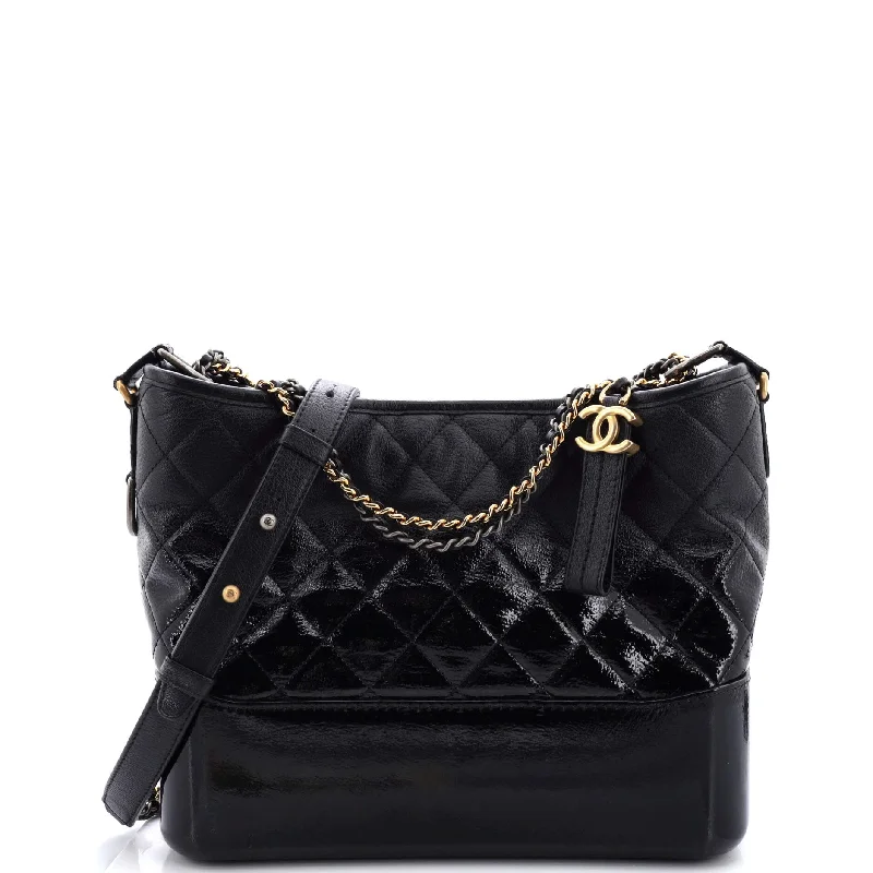 Compact Bags For Minimalist Travelers Gabrielle Hobo Quilted Goatskin and Patent Medium