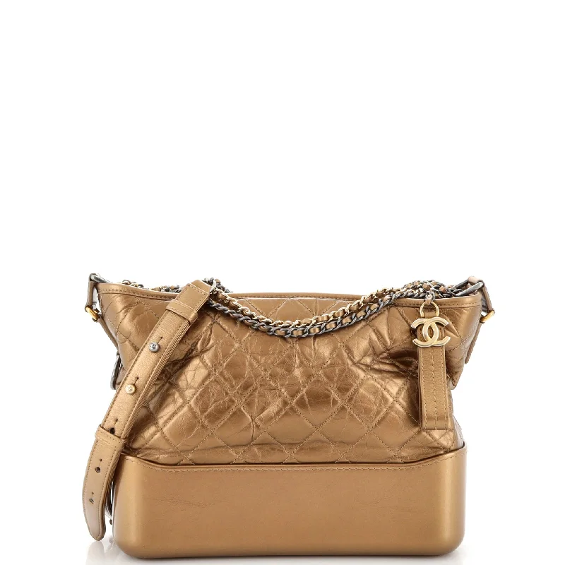 Luxurious Bags With Limited-Time Offers Gabrielle Hobo Quilted Metallic Aged Calfskin Medium