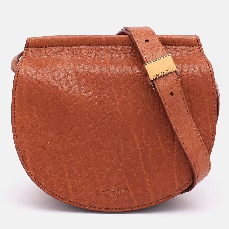 Affordable Bags For College Students On Sale Givenchy Brown Leather Infinity Saddle Shoulder Bag