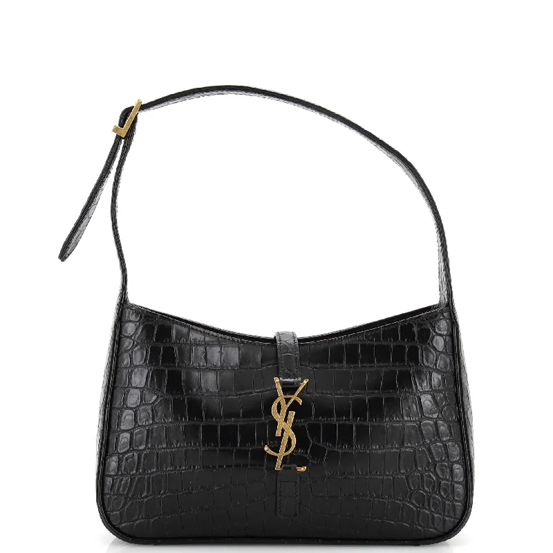Inspired Bags For High-End Fashion Le 5 a 7 Hobo Crocodile Embossed Leather Small