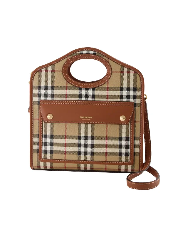 Discounted Designer Bags For Clearance Events Mini Pocket - Burberry - Canvas - Brown