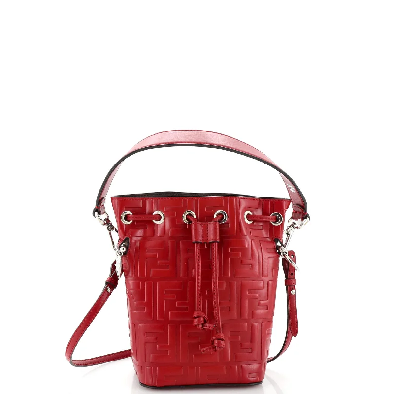Stylish Bag For Women Mon Tresor Bucket Bag Zucca Embossed Leather Mini