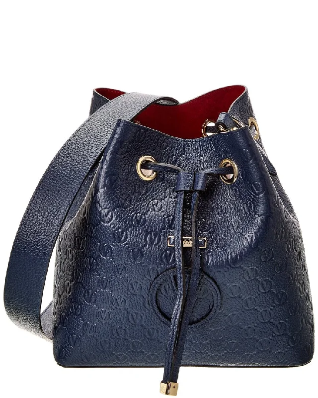 Limited Edition Bags For Collectors Valentino by Mario Valentino Karl Medallion Leather Bucket Bag Limited Edition Bags For Collectors Valentino by Mario Valentino Karl Medallion Leather Bucket Bag